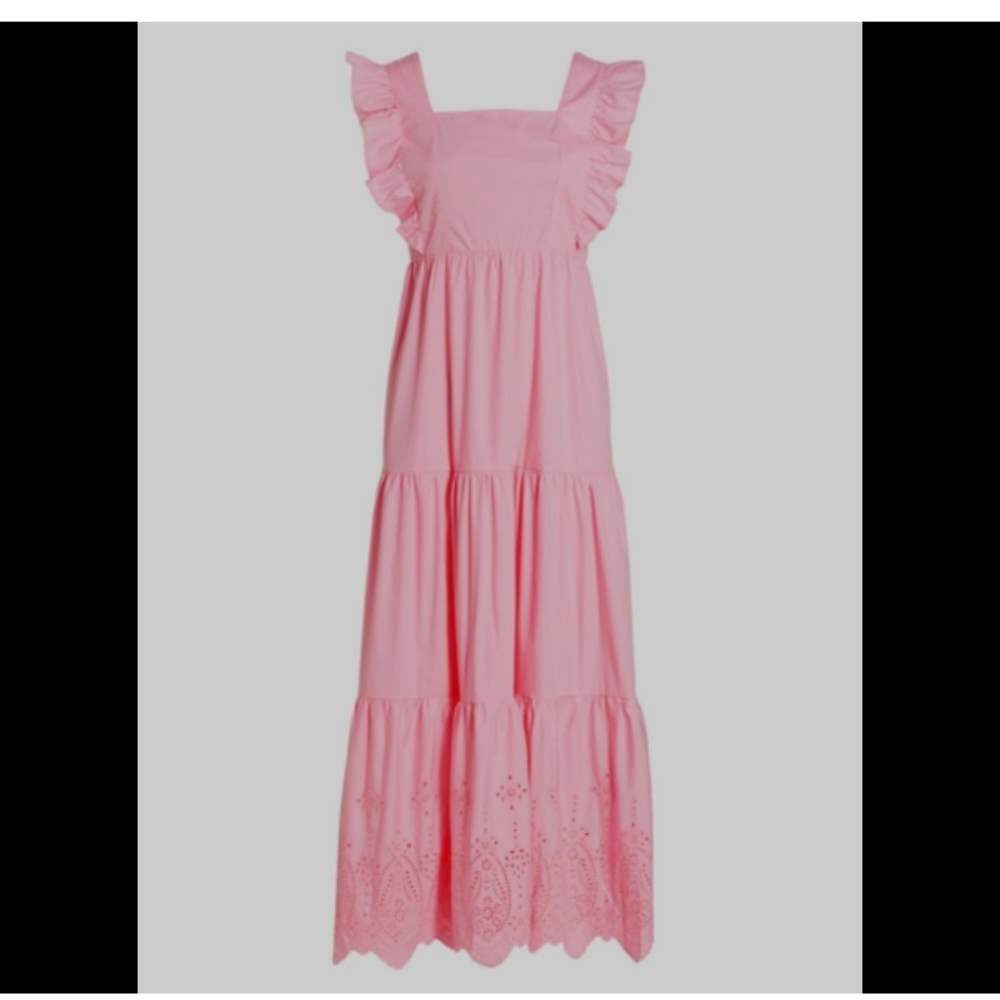 New Moon River Eyelet Cotton Midi Dress